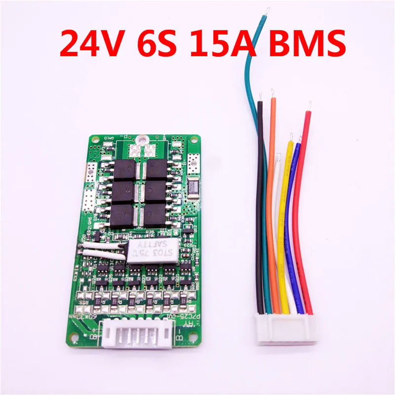 전자 자전거 배터리 6S 24V 15A BMS 24v 리튬 배터리 BMS 전기 자전거 24V 8Ah 10Ah 12Ah 리튬 이온 배터리 균형 기능
