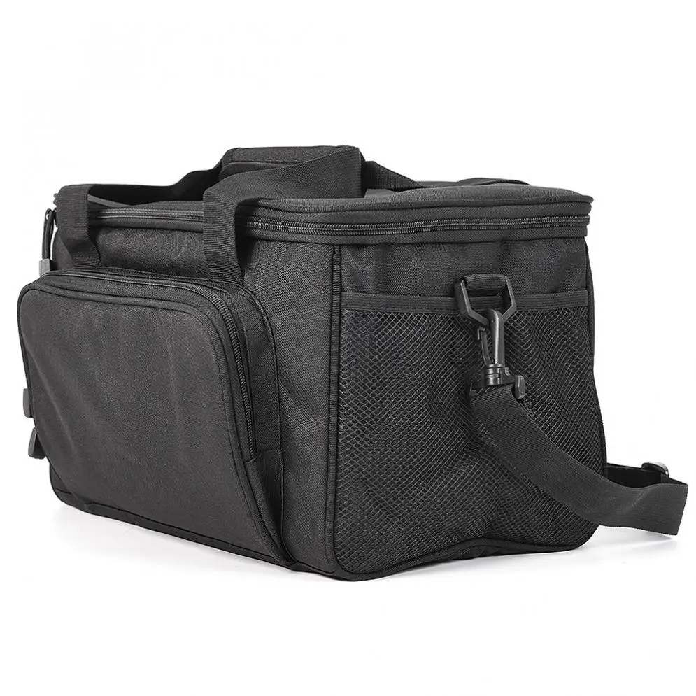 Black Outdoor Fishing Bag Multifunctional Waterproof Oxford Shoulder Messenger Fishing Tackle Reel Lure Camera Storage Bag