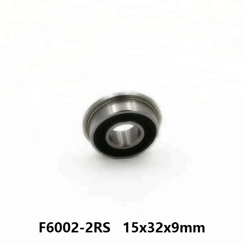 100pcs/lot F6002-2RS F6002RS F6002 2RS RS Flanged Bearing 15x32x9mm flange deep groove ball bearings 15*32*9