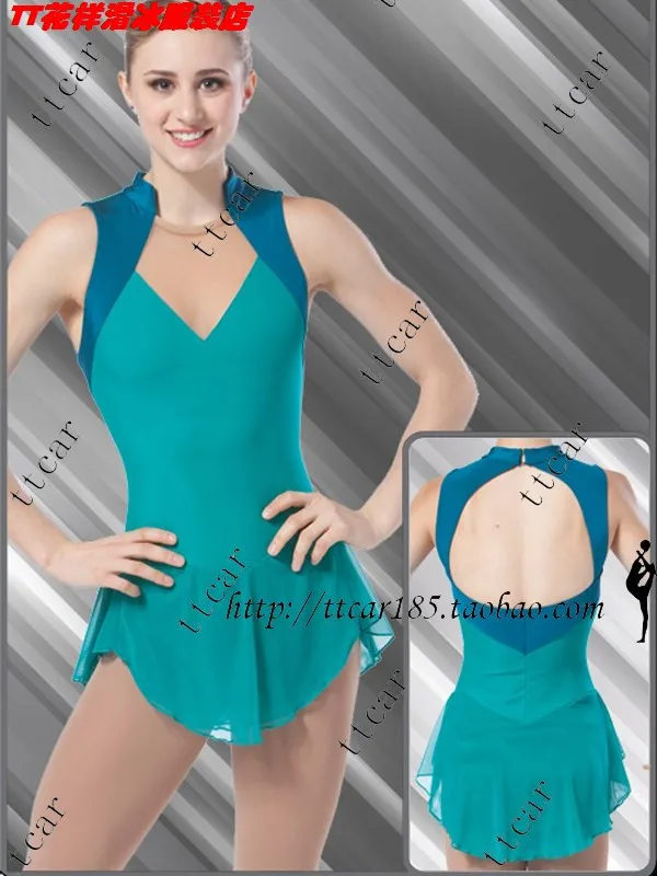 

green ice skating dress children clothing skating cheap figure skating dress free shipping custom dress for figure sakting