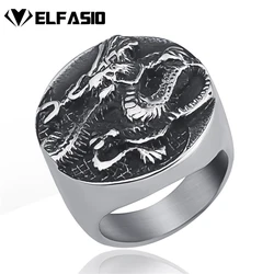Dragon Yin and yang tai chi Stainless Steel Ring Biker Vintage jewelry US Size 8-13