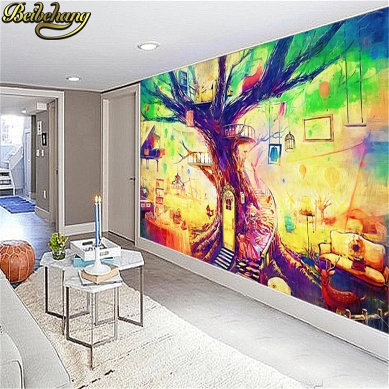 beibehang Magic Hand-painted tree Modern Luxury 3D wall mural papel de parede 3d photo wall paper ceiling murals photo wallpaper