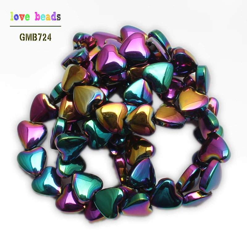 Natural Hematite Stone Beads 6*5mm Heart Loose Spacer Beads For Jewelry Making 78pcs/lot Beads DIY Bracelet Necklace