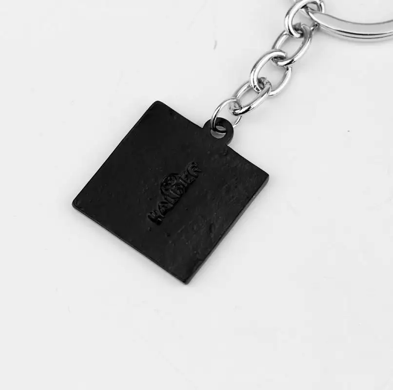 dongsheng Dota 2 Keychain Online Game Dota2 Classical Logo Square Shape Pendant Keyring 2 Colors Gift Keyring Keychains jewelry