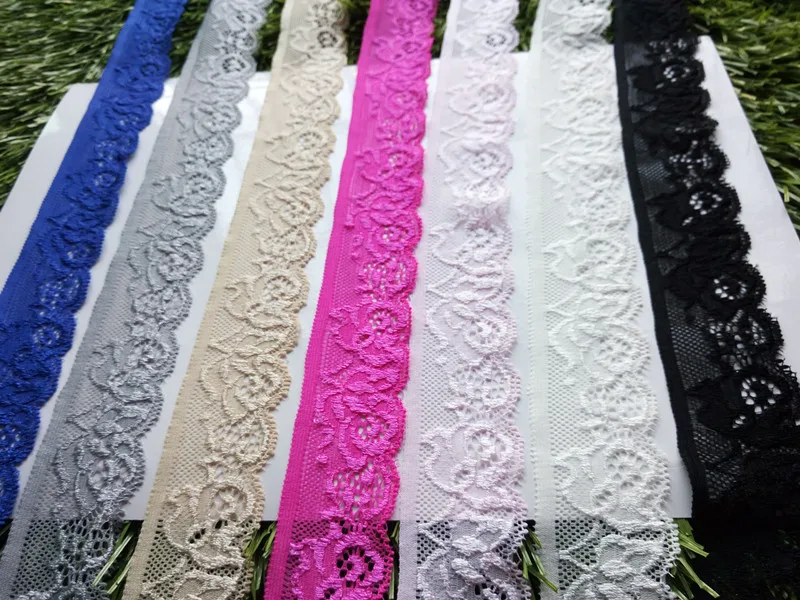 Wholesale 10yards decorative embroidered beatiful Stretch lace ribbon lace High quality  35mm wide Clothing Accessories wedding