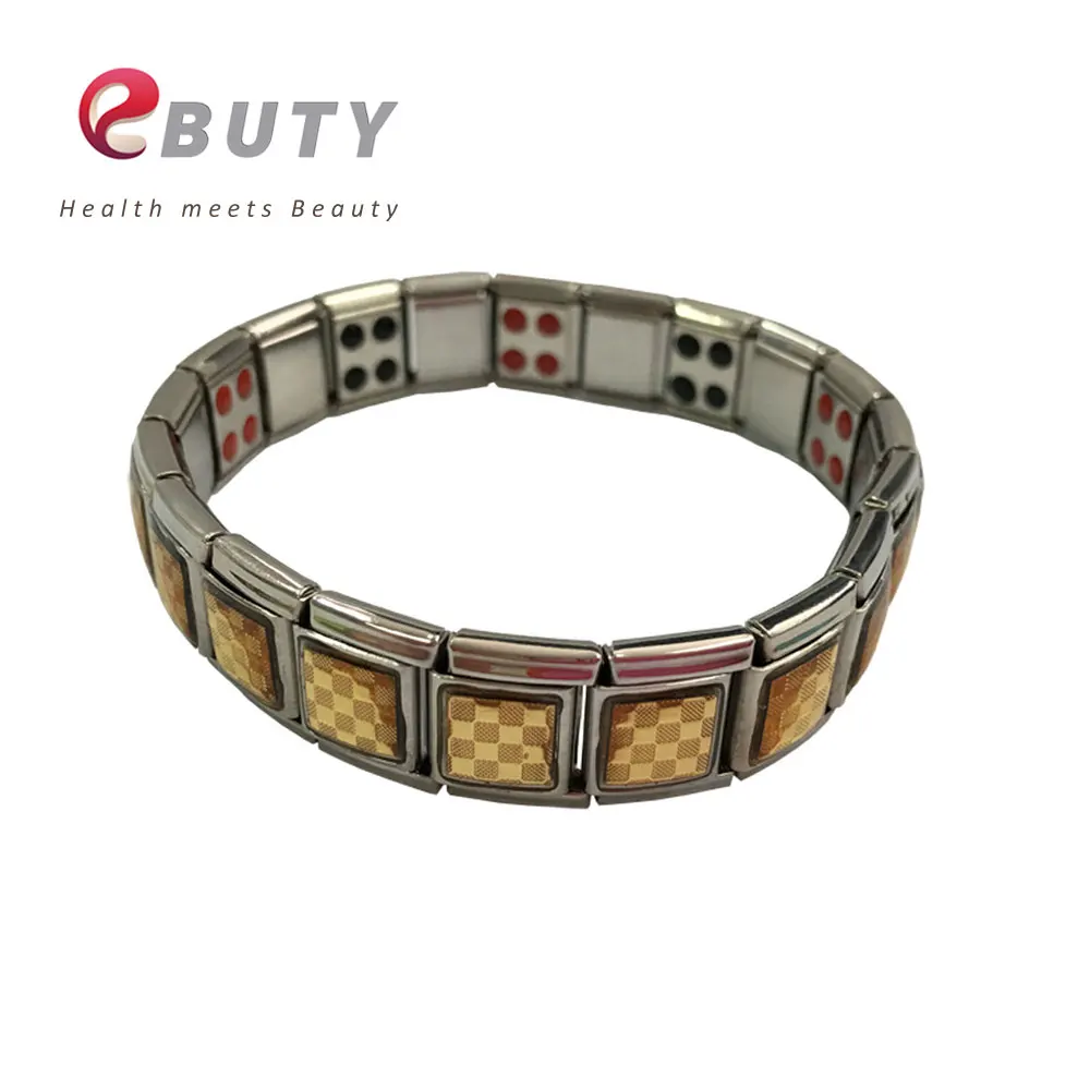 EBUTY Anion Energy Bracelet 20 Germaniums 20 Far Inrared Stones Adjustable Length 22cm Healthy Bracelet 2pcs/lot