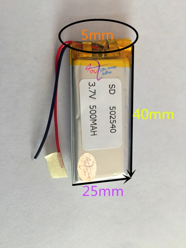 ขายส่ง 10 pcs 3.7 V 500 mAh 502540 แบตเตอรี่ลิเธียมโพลิเมอร์ Li - Po แบตเตอรี่ลิเธียมไอออนสำหรับ Mp3 MP4 MP5 GPS PSP เกมของเล่น