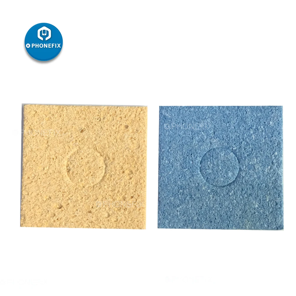 PHONEFIX cuscinetti di pulizia per saldatura a punta per saldatore a spugna per pulizia giallo blu universale per la pulizia di componenti PCB