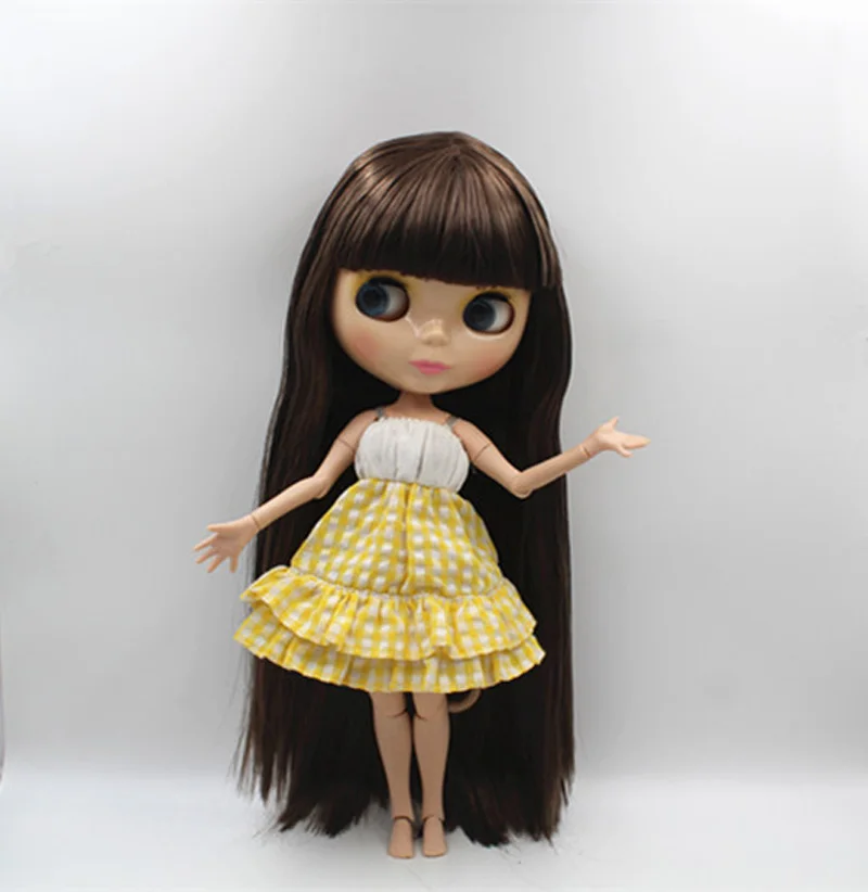 

Free Shipping BJD joint RBL-381J DIY Nude Blyth doll birthday gift for girl 4 colour big eyes dolls with beautiful Hair cute toy