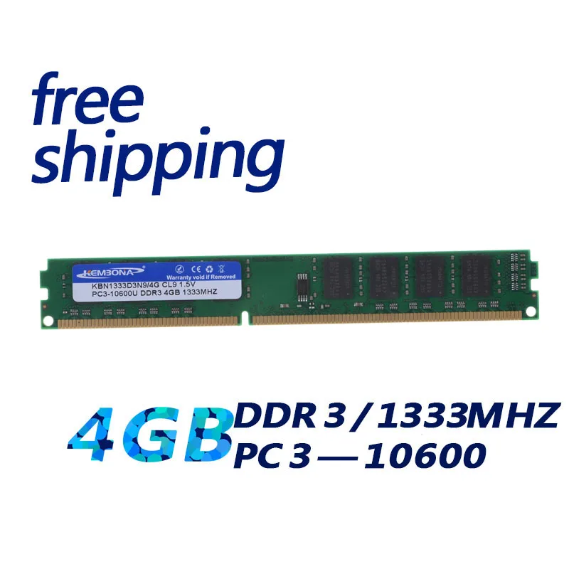 KEMBONA Promotion Desktop RAM Memory DDR3 4GB 1333MHZ Long-Dimm 240 pins Free shipping