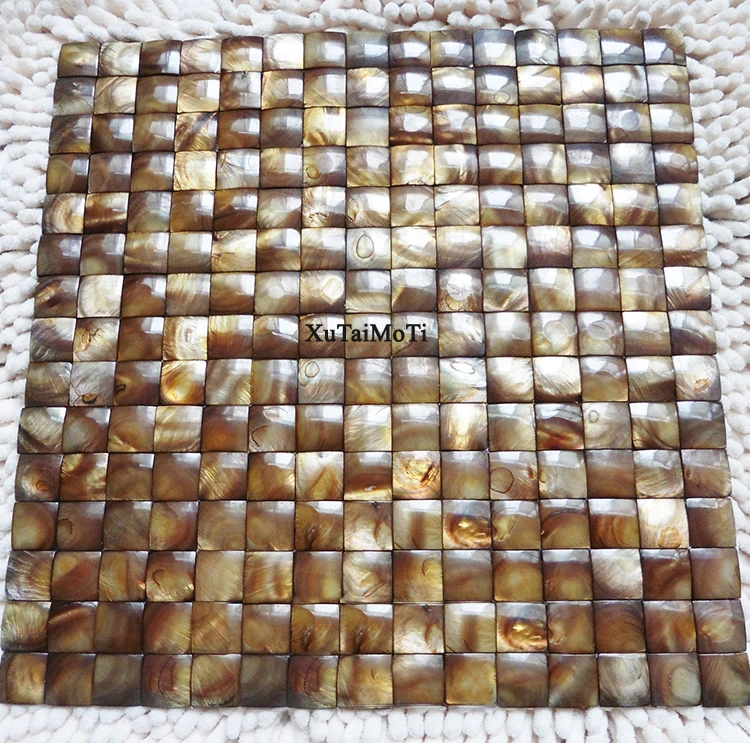 11pcs brown convex shell mosaic tile mother of pearl bathroom kitchen shower saloon villa decoration wallpaper mosaic tile