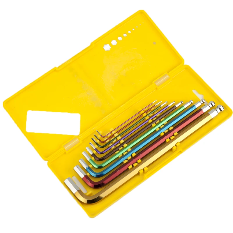 

9pcs Ball Point Colored Rain Bow Color Wrench Colorful Hex Key Set Metric Combination Kit