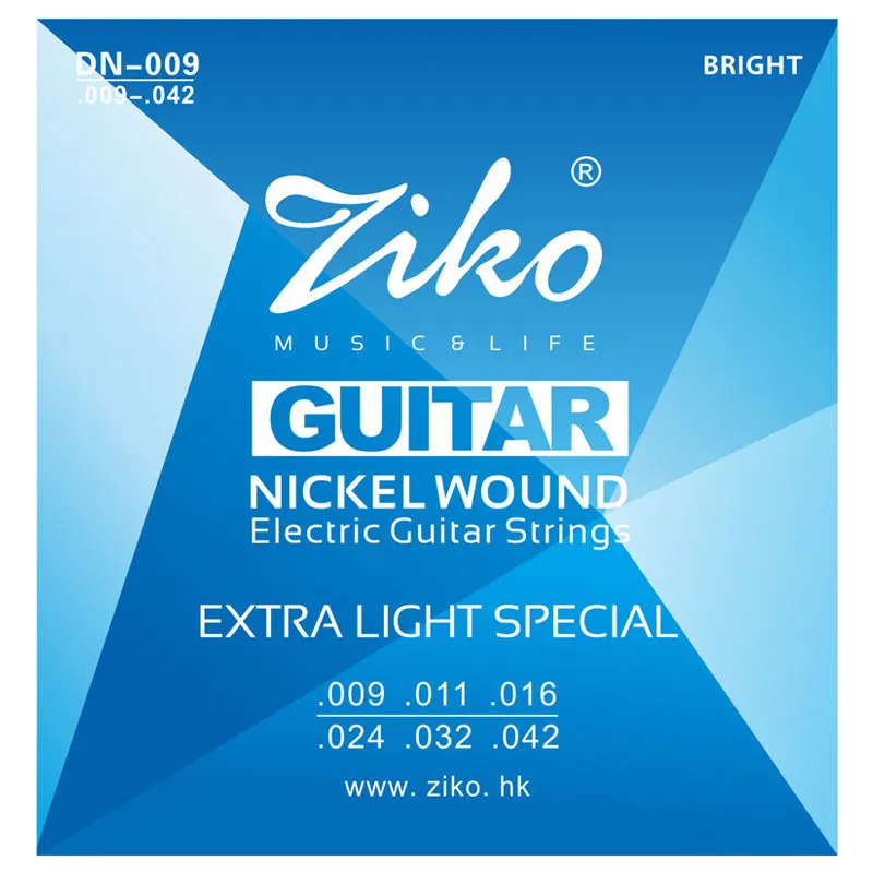 2 Sets ZIKO 009 042 DN-009 E-Gitarrensaiten, Nickelumwicklung, Sechskant-Legierungskern, Zubehör für Musikinstrumente – Detail 1
