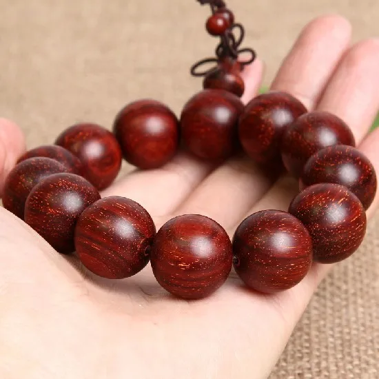 18MM Indian Redsandalwood Man Bracelet Redsandalwood Beaded Bracelet Jewelry Tibetan Mala Bracelet Redsandalwood Mala Bracelet