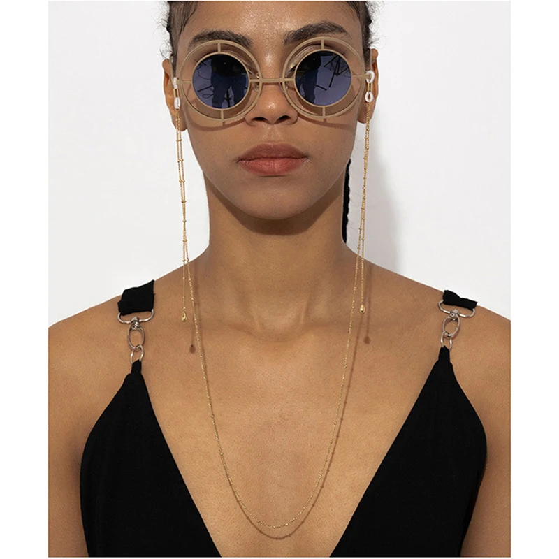 70cm Copper Eyeglasses Chain For Women Men Eyewear Water Drop Pendant Sunglasses Lanyard Strap Necklace Eyeglass Accessories