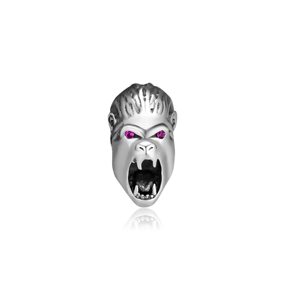 

CKK 100% 925 Sterling-Silver Orang Head Silver Charm,Fancy Purple CZ DIY Fits for Making Charms Bracelets