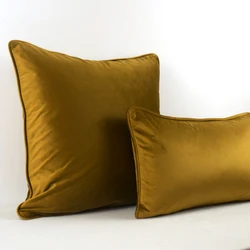 Soft Luxury Brown Gold Velvet Cushion Cover Pillow Case Bed Sofa Pillow Cover Piping Design No Balling-up Without Stuffing