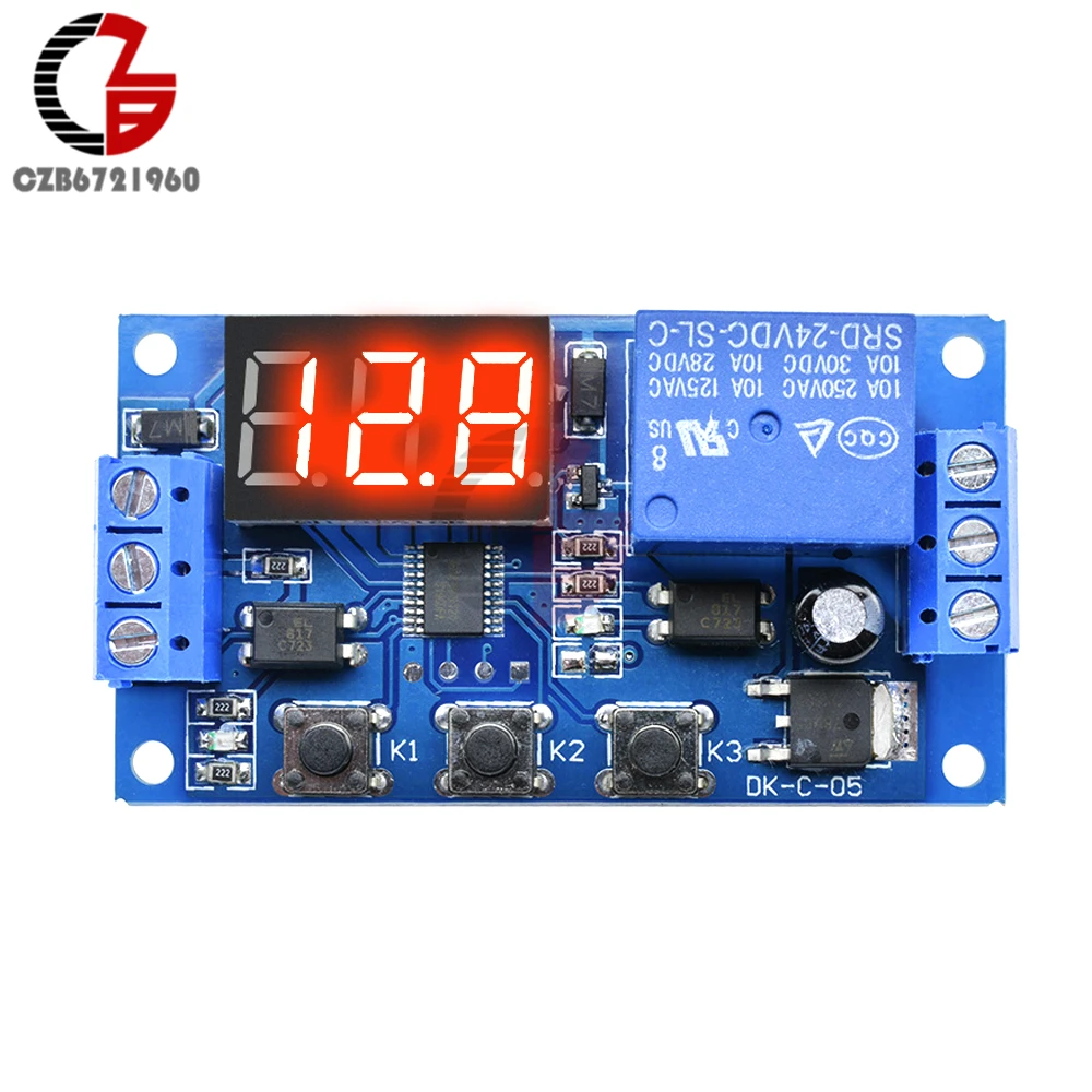 DC 24V Digital Trigger Time Delay Relay Cycle Timer Control Switch Relay Module Timming Delay Anti Reverse Opto Isolated