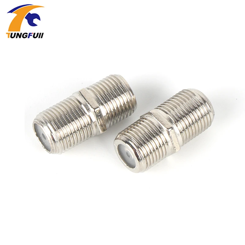 Tungfull New & Practical 50 Pcs F Type UHF Adapter Connector Female F/F Jack RG6 Coaxial Cable Connector Terminals For TV Video