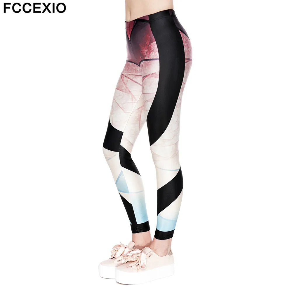 

FCCEXIO 2019 New Women Mandal Flower Leggings Workout Leggins Fitness Legging Sexy Pants High Waist Print Mandal Sporting Pants