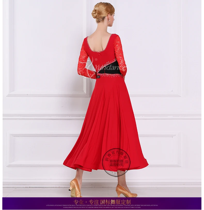 Lady Customized Ballroom Dance Dress Girls Waltz Tango Dancing Dresses Female Standard Flamenco Suit Ballroom Costumes D-0408