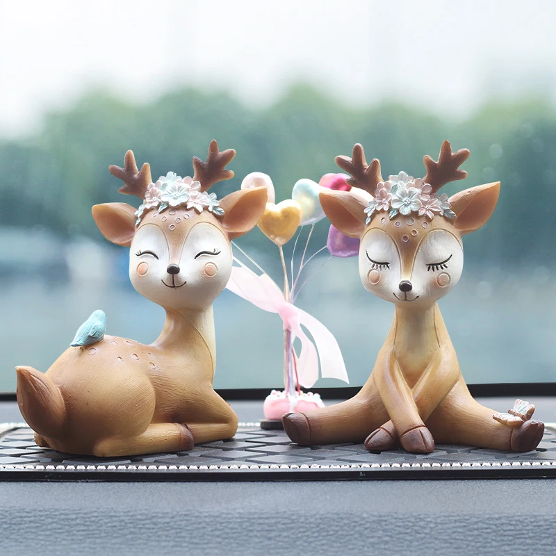 Creative Cute Resin Deerlet Ornaments Living Room Decoration Miniature Figurine Craft Garden Furniture Home Ddecor Accessories