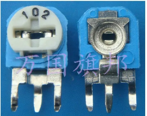 RM063 - 100R 200R 500R 1K 2K 5K 10K 20K 50K 100K 200K 500K 1M ohm vertical type Blue-white adjustable resistor potentiometer