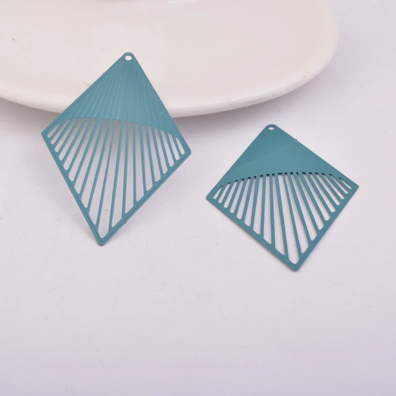 30 Stück AB3484 38*61mm Rhombus-Anhänger Gelbe Anhänger Ohrring-Zubehör für Schmuckherstellung Ohrringe DIY – Detail 12