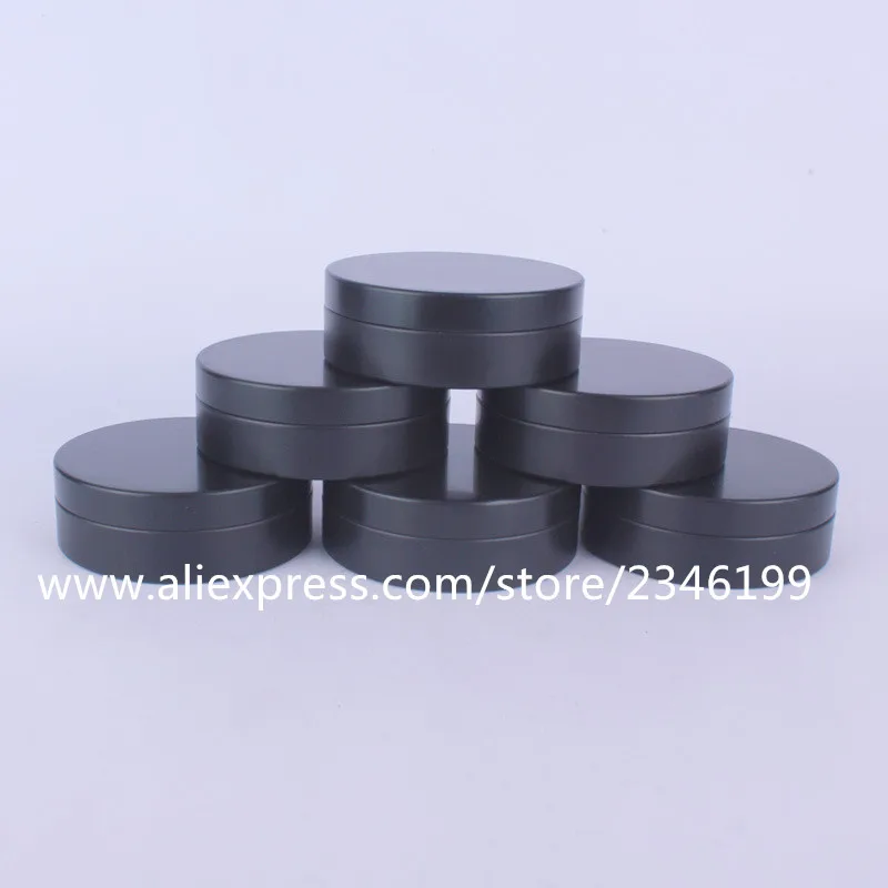 100G 100ML Matte Black Aluminum Jar Cosmetics Cream Pot Tin Cans Empty Metal Packing Container Press Cap, 50pcs/lot