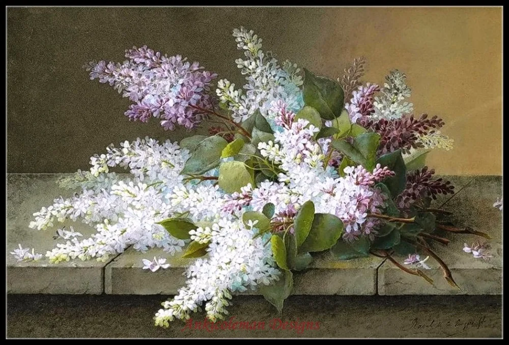 

Needlework for Embroidery DIY French DMC High Quality - Counted Cross Stitch Kits 14 ct Oil painting - Branch of Lilacs