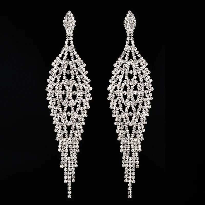 YFJEWE Jewelry Fashion Earrings for Women Crystal Wedding Drop Earrings Bride Rhinestone Bridesmaid Brincos Party Prom E317