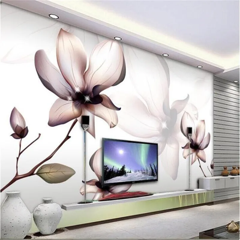 beibehang 3d large wall mural wallpaper HD Abstract artistic beautiful flowers, geometric lines backdrop custom silk photo