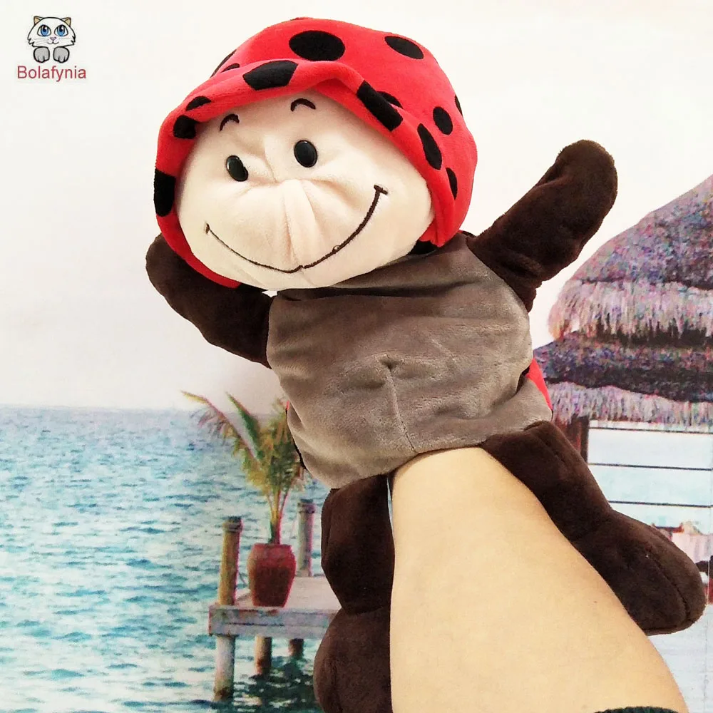 Children Ladybug Beetle Plush Toy Stuffed Hand Puppet