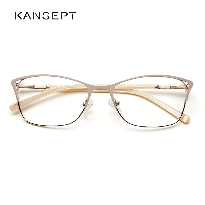 Metal Women Cat Eye Optical Glasses Frame Clear Beautiful Fashion Transparent Grade Armacao De Eyeglasses For Women#TWM7554C1