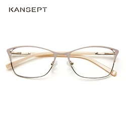 Metal Women Cat Eye Optical Glasses Frame Clear Beautiful Fashion Transparent Grade Armacao De Eyeglasses For Women#TWM7554C1