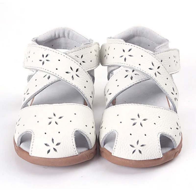 2024 Summer Sandals Genuine Leather Children Shoes for Girls Hollow Out Kids Sandals Girls Princess Shoes Cross Girls Sandals