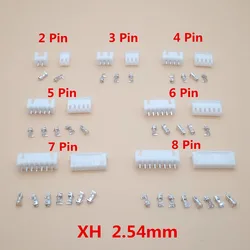 20ชุด XH 2.54มม. 2/3/4/5/6/7/8/9/10/12Pin JST ตัวเชื่อมต่อปลั๊กชาย, หญิง, Crimps