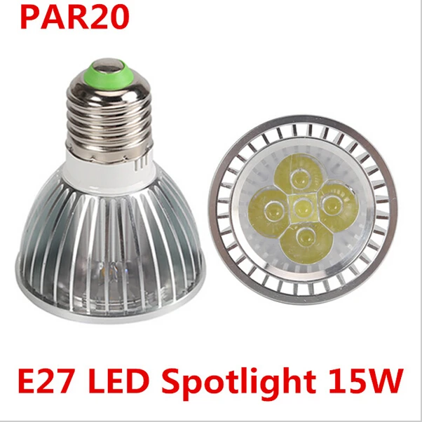 Ultra Bright E27 Dimmable LED Spotlight PAR20 15W LED Bulb Lamp AC 86-265V 110V 220V