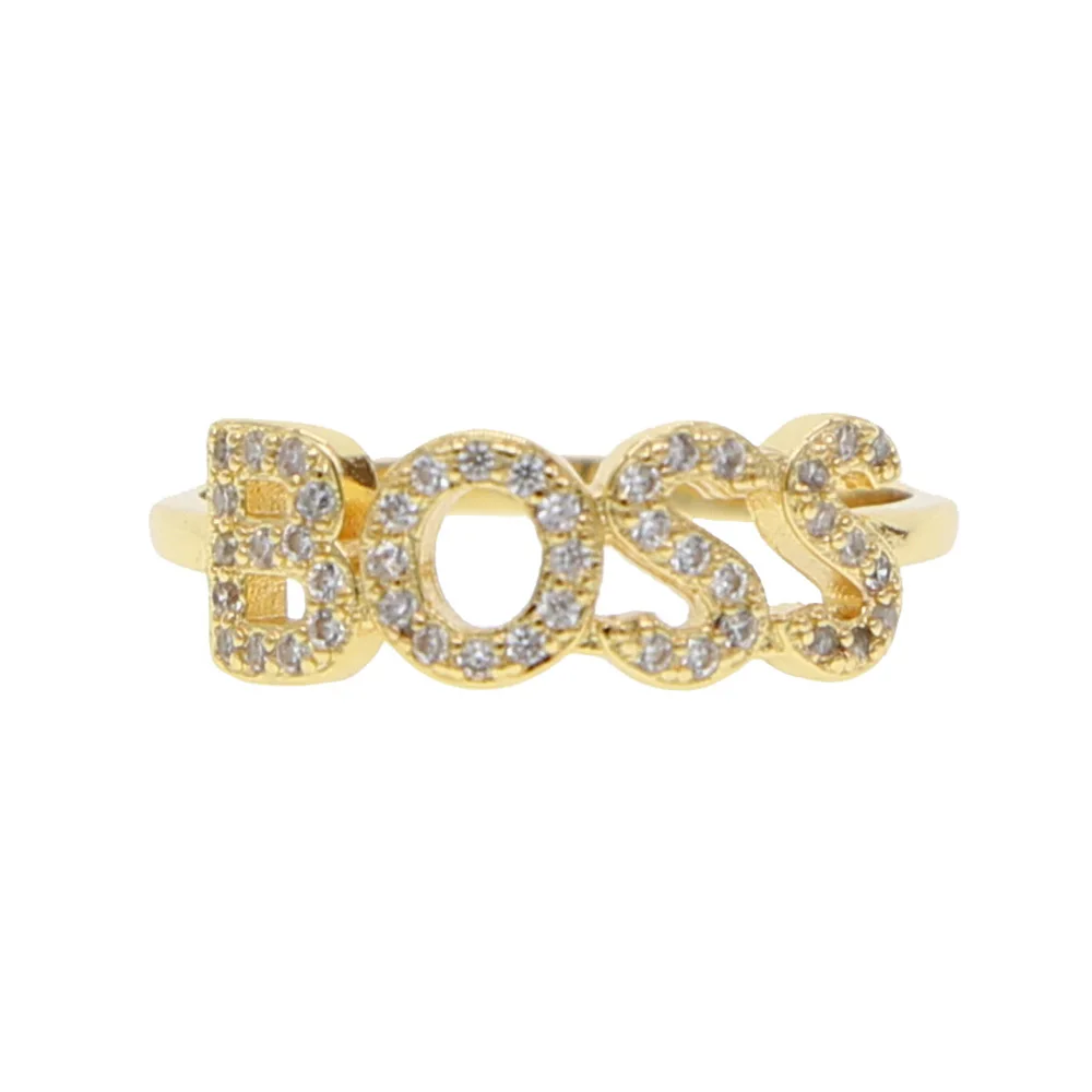 customize letter women finger ring gold color size 6 7 8 pave cz fashion meanning engagement rings
