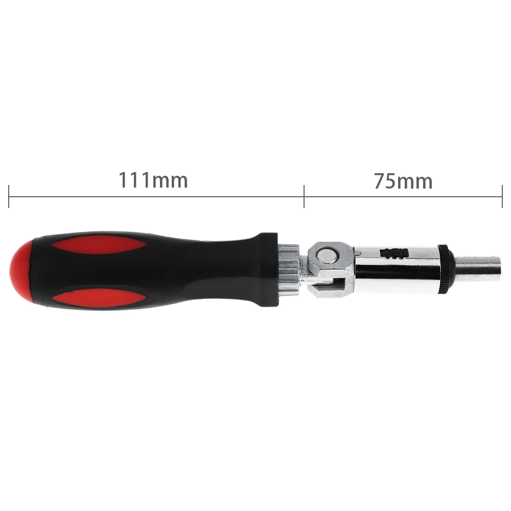 0-180 Degrees Multifunctional Ratchet Screwdriver Wrench with 1/4 Inch Inner Hexagon Interface Support Turning Right or Left