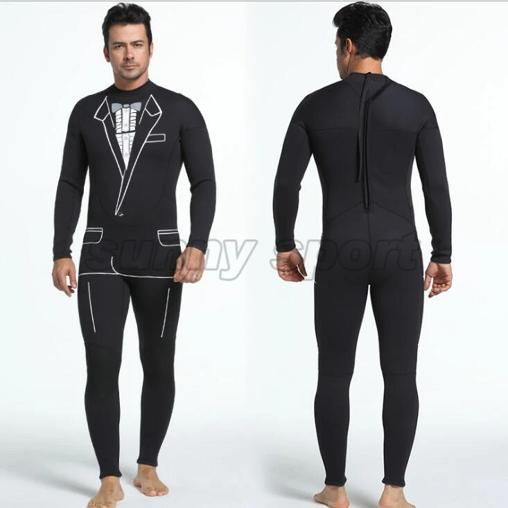 3mm men's one-piece diving suits surfing suits long sleeved trousers personalized wetsuit waterproof and warm clothes Large size