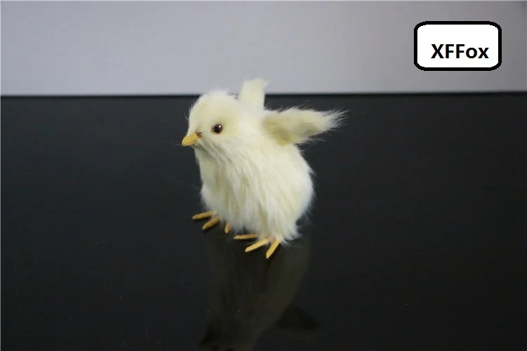 small simulation wings chick model plastic&furs cute real life yellow chicken gift about 9cm xf2075