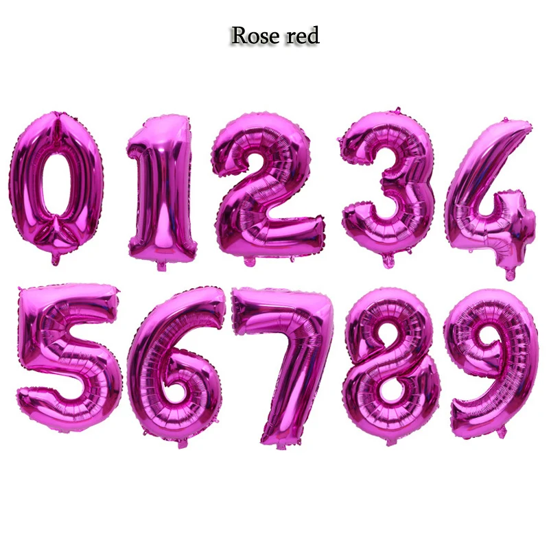 New 32 inch large Blue Rose red Number Foil Balloons Digit air Ballons Birthday Party Event Supplies Wedding Decor Baloons