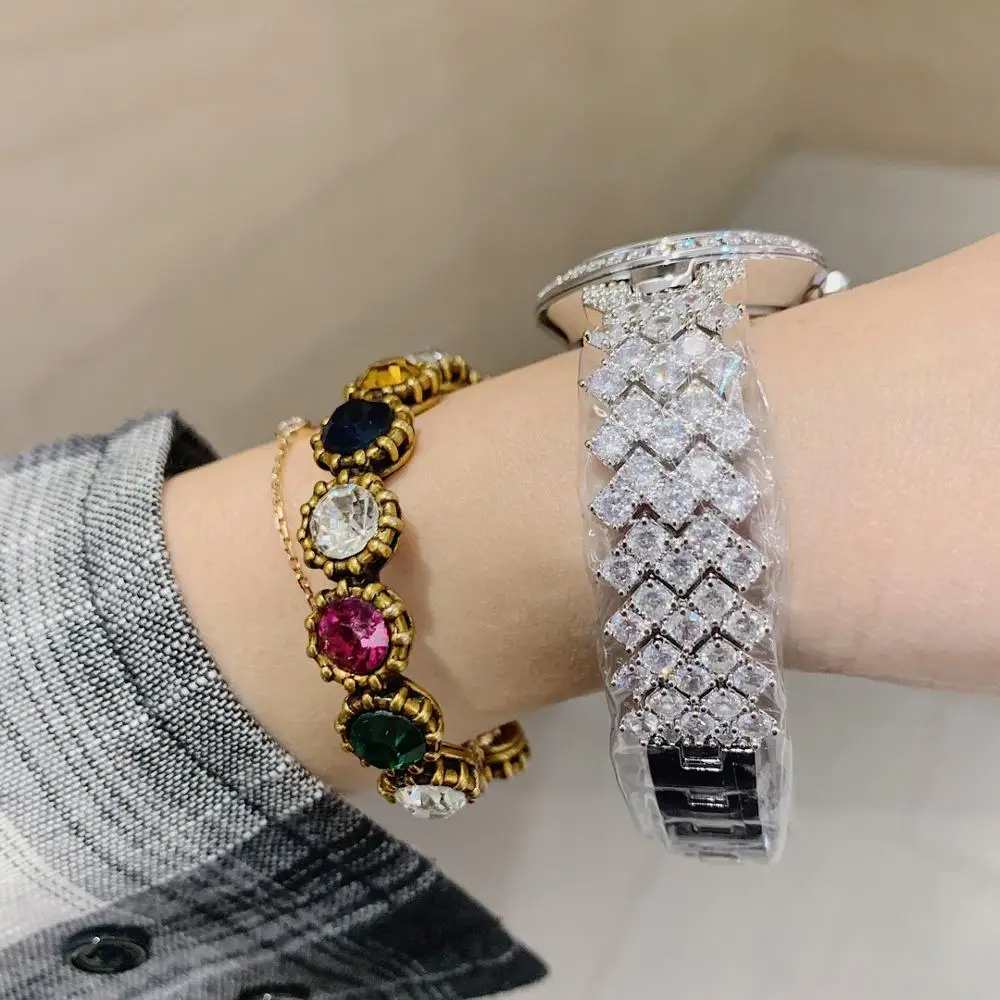 Top Luxury Full Diamonds Women Brand Jewelry Watches Shinning Crystals Bracelet Watch Roman Wristwatch Waterproof Zircons Bangle