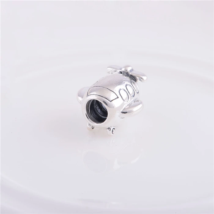 

100% Original 925 Sterling Silver Airplane Screw Hole Charm Beads, DIY Jewelry Compatible With Pandora Style Bracelet LW101