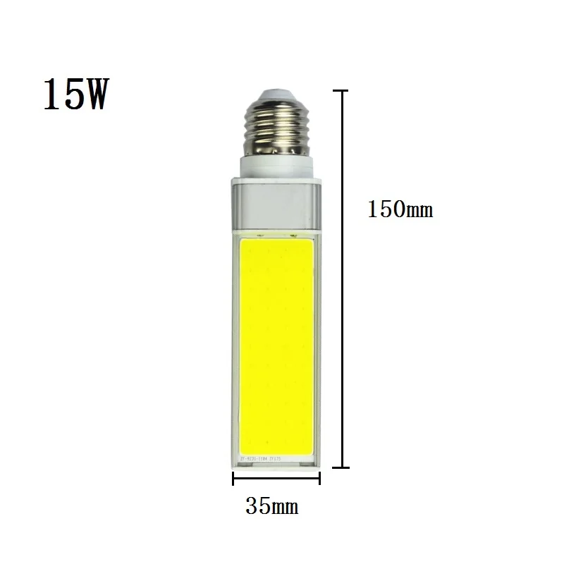 Bombillas LED de 10W, 15W, 20W, E27, G24, lámpara de maíz SMD COB, foco Blanco cálido, AC85-265V de 180 grados, enchufe Horizontal