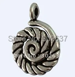 140Pcs Tibetan Silver Color Sprial Snail Charms A15016