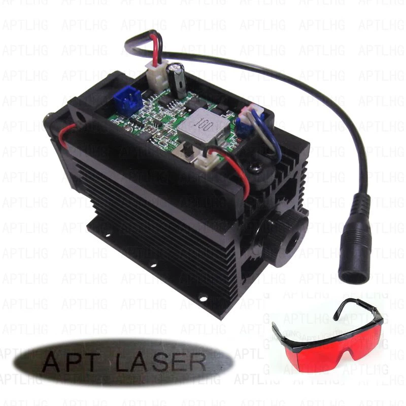 

DIY CNC Cutte Focusable TTL/PWM Analog 445nm 10W 10000mW blue laser head module Engrave machine metal stainless steel iron stone