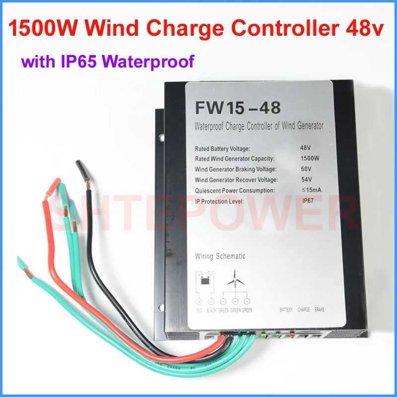 

Wind Turbines generator battery charger controller 1500W AC 48V 1.5KW IP67 with LED light Wind power system