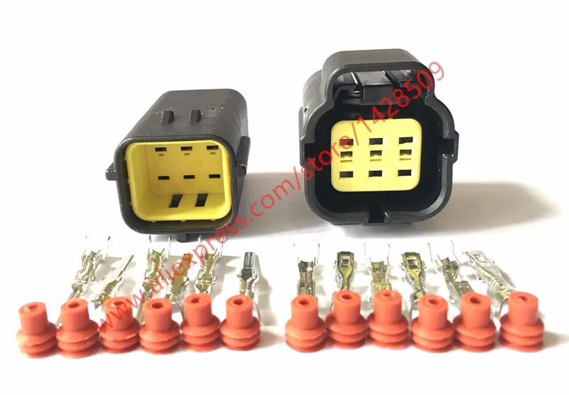 1 Set 6 Pin 174264-2 174262-2 Female And Male Way Waterproof Wire Connector Plug Car Auto Sealed Car Truck Denso Connectors